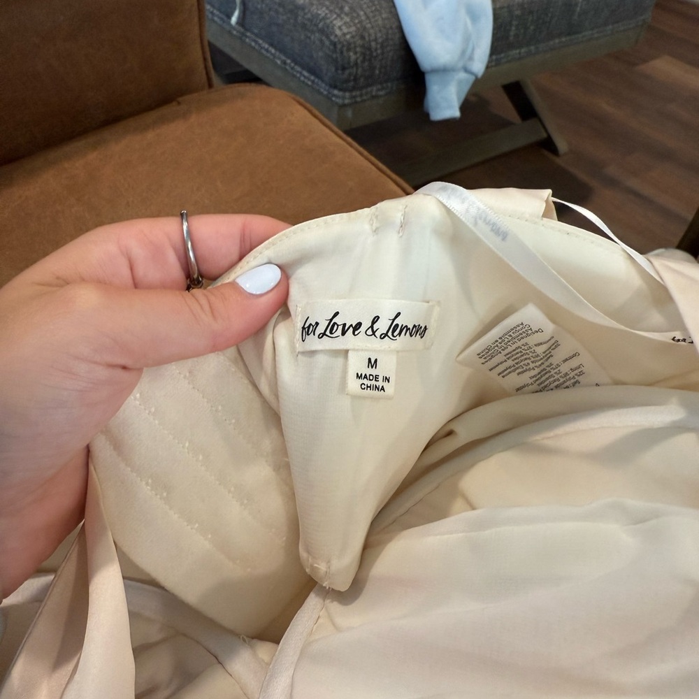 For Love And Lemons Cream Satin Top - Picture 2 of 4
